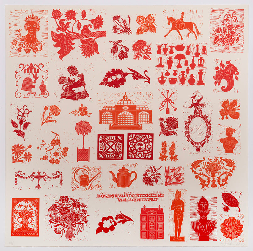 Rory Hutton, Autumn, 2023, linocut printed in colours, signed by the artist, from the edition of 5, on wove paper