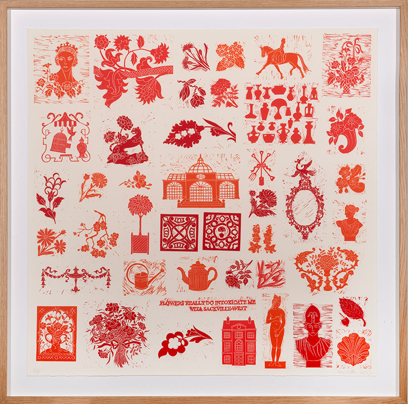 Rory Hutton, Autumn, 2023, linocut printed in colours, signed by the artist, from the edition of 5, on wove paper