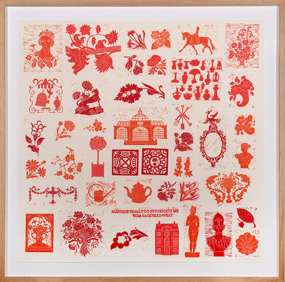 Rory Hutton, Autumn, 2023, linocut printed in colours, signed by the artist, from the edition of 5, on wove paper