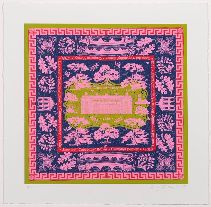 Rory Hutton, Compton Verney, 2023, giclee printed in colours, signed by the artist, from the edition of 30, on wove paper