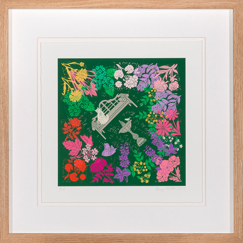 Rory Hutton, Gertrude's Garden, 2023, giclee printed in colours, signed by the artist, from the edition of 30, on wove paper
