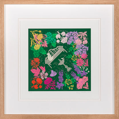 Rory Hutton, Gertrude's Garden, 2023, giclee printed in colours, signed by the artist, from the edition of 30, on wove paper