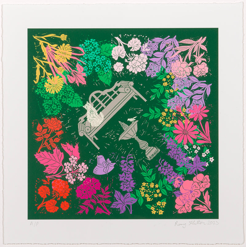 Rory Hutton, Gertrude's Garden, 2023, giclee printed in colours, signed by the artist, from the edition of 30, on wove paper