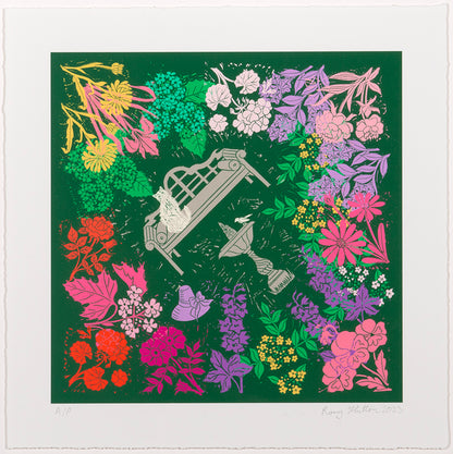 Rory Hutton, Gertrude's Garden, 2023, giclee printed in colours, signed by the artist, from the edition of 30, on wove paper