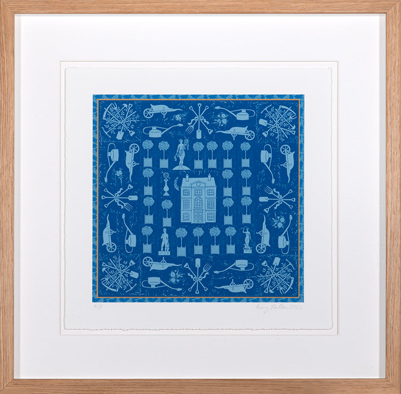 Manor Garden by Rory Hutton is a giclee print, signed by the artist, from the edition of 30, printed on wove paper.