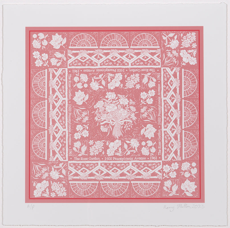 Rory Hutton, Rose Garden, 2023, giclee printed in colours, signed by the artist, from the edition of 30, on wove paper