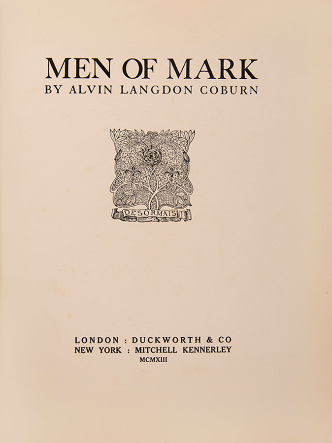 Alvin Langdon Coburn's Men of Mark with the scarce dust-jacket.
