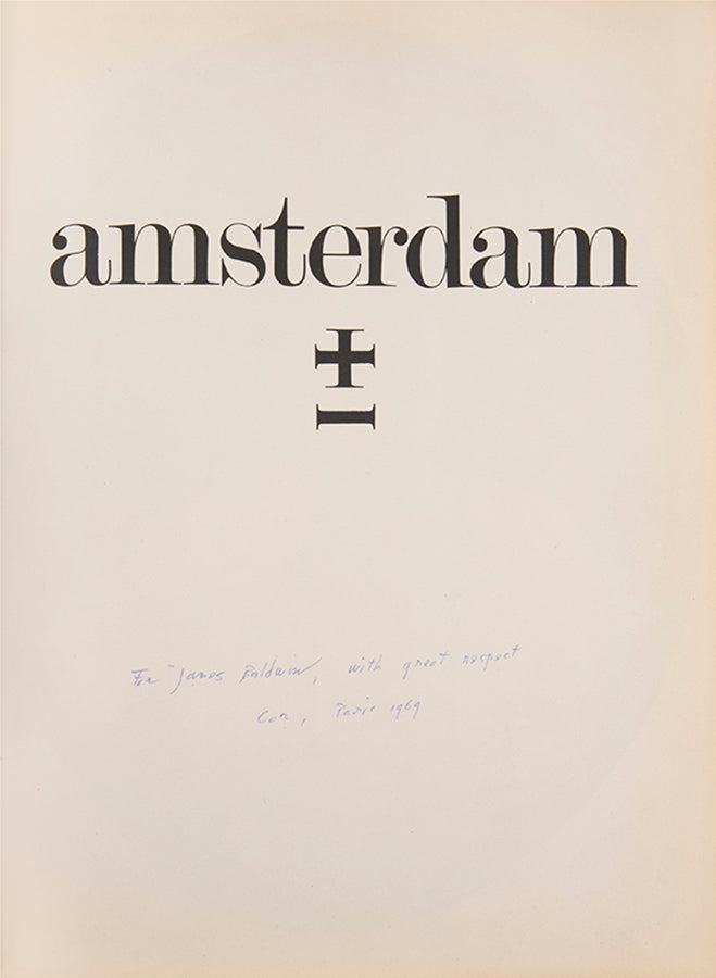 A presentation copy of Cor Jaring's Amsterdam, inscribed to James Baldwin.