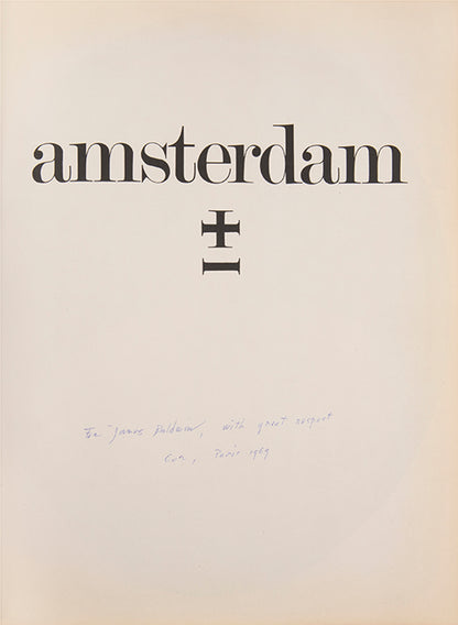 A presentation copy of Cor Jaring's Amsterdam, inscribed to James Baldwin.