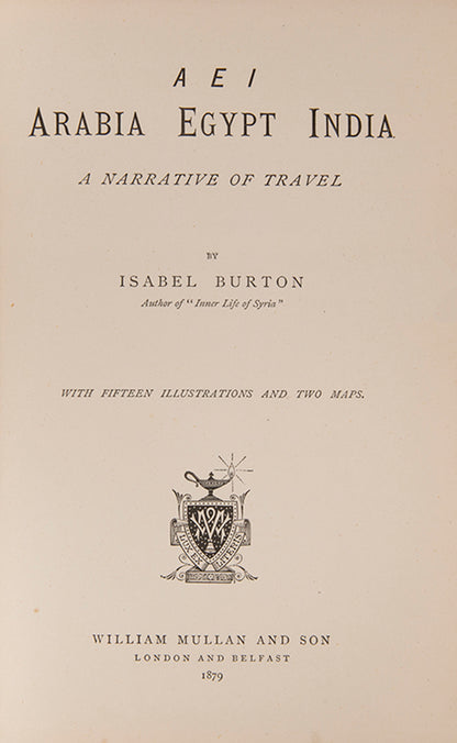 Isabel Burton's second book detailing a journey made with her husband to India, via Arabia and Egypt between 1875 and 1876. 
