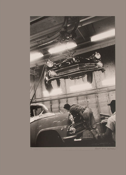 Robert Frank's Flower Is consists of three bodies of work. It begins with photographs taken in Paris of flowers, flower sellers, and chance encounters on the street, continues in a car factory in Detroit, and ends with polaroids made in Mabou Mines, Nova Scotia.