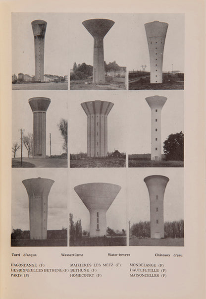 This book was issued in the 'Flying Artbooks' series curated by Germano Celant to coincide with an exhibition of Bernd & Hilla Becher's photographs at Galleriaforma, Genoa, their first exhibition in Italy.