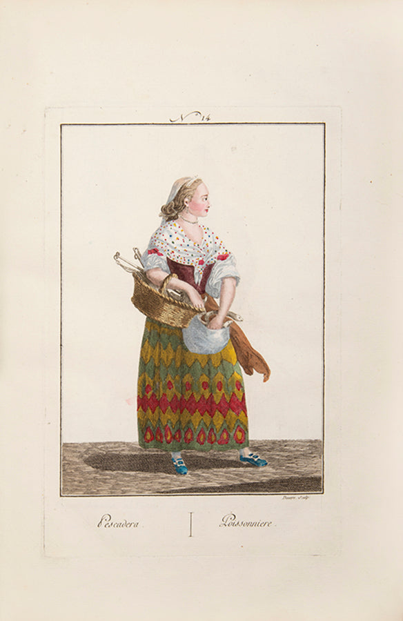 First French edition of Collection des costumes Espagnols anciens et modernes, Cruz Cano Y Olemedilla's popular Spanish work.
