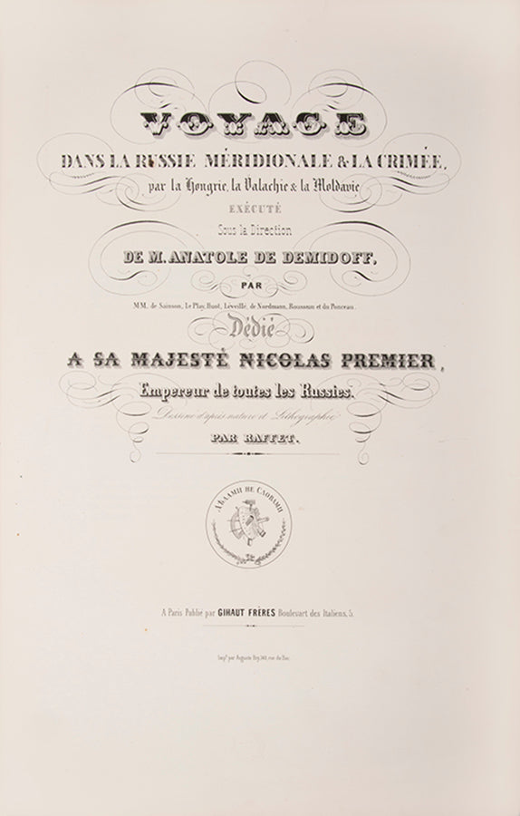 A fine set of Demidoff's most sought-after illustrated books from the Rothschild-Ferrières library