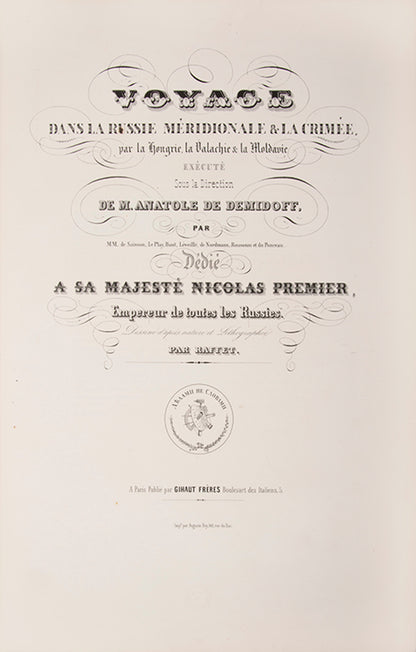 A fine set of Demidoff's most sought-after illustrated books from the Rothschild-Ferrières library