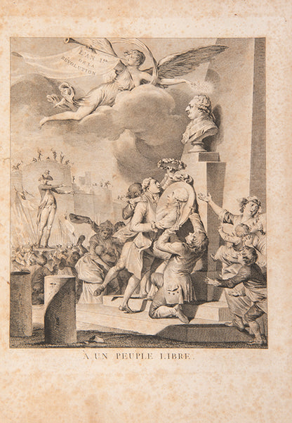 Collection des drapeaux faits by Vieilh de Varennes and Jean-Michel Moreau, one of the rarest 18th-century French illustrated books with contemporary revolutionary provenance.