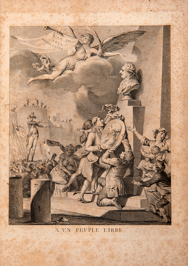 Collection des drapeaux faits by Vieilh de Varennes and Jean-Michel Moreau, one of the rarest 18th-century French illustrated books with contemporary revolutionary provenance.