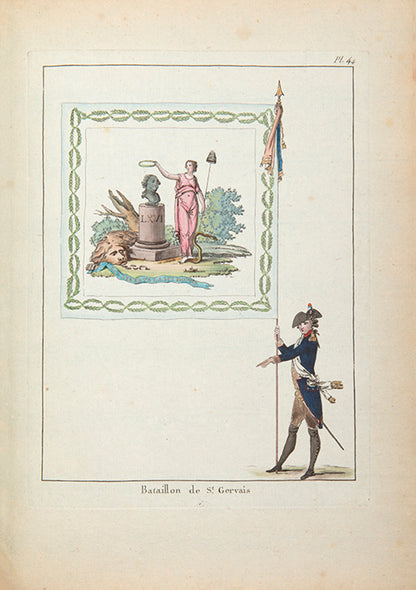 Collection des drapeaux faits by Vieilh de Varennes and Jean-Michel Moreau, one of the rarest 18th-century French illustrated books with contemporary revolutionary provenance.