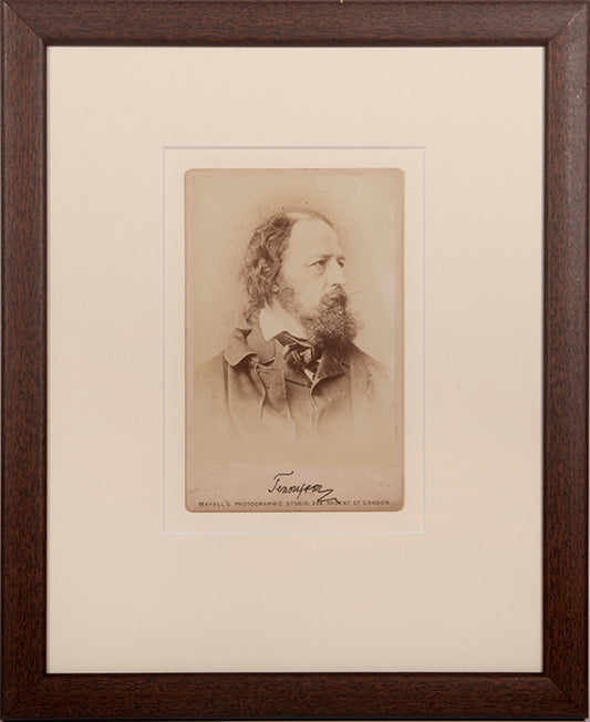 [Cabinet card portrait of Alfred Tennyson, signed by him].