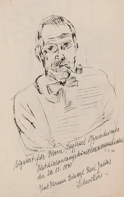 The Camp Almanac 1940-41 is a special end-of-year double issue of The Camp newspaper, produced by detainees of Hutchinson Internment Camp on the Isle of Man. This copy signed or inscribed by many of the contributors including Kurt Schwitters.