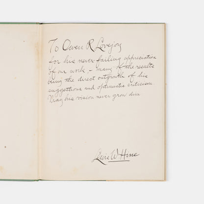 An important presentation copy of Lewis Hine's Men at Work, inscribed to Owen R. Lovejoy who served as the general secretary of the National Child Labor Committee from 1907 to 1926, where Lewis Hine was a staff photographer and art director of their magazine