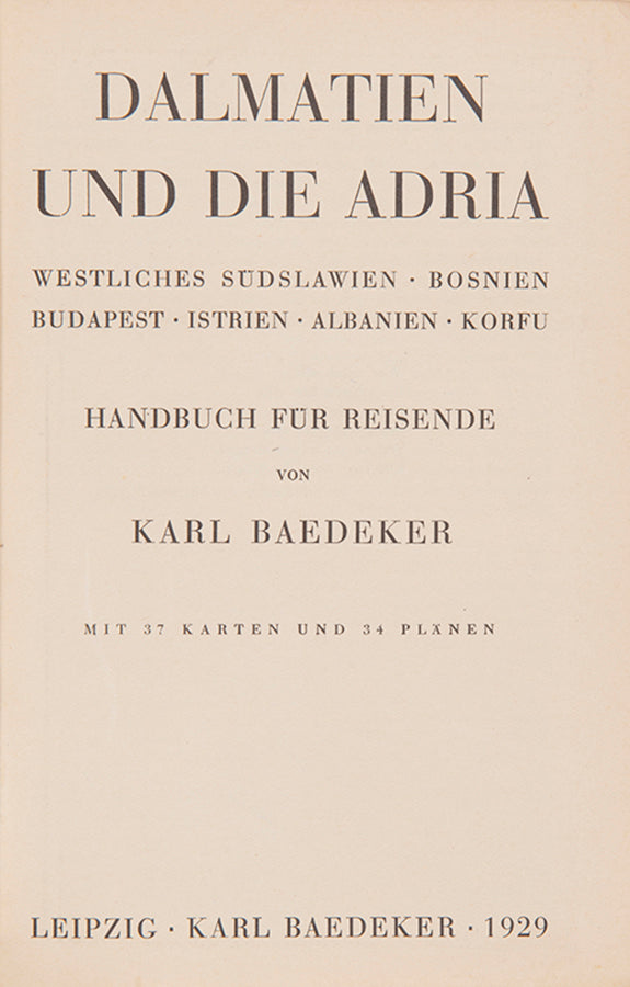 This volume describes a much wider area than just Dalmatia. It covers the Danube from Vienna to Roumania, including Budapest and Belgrade.