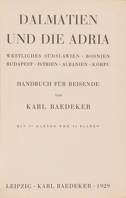 This volume describes a much wider area than just Dalmatia. It covers the Danube from Vienna to Roumania, including Budapest and Belgrade.