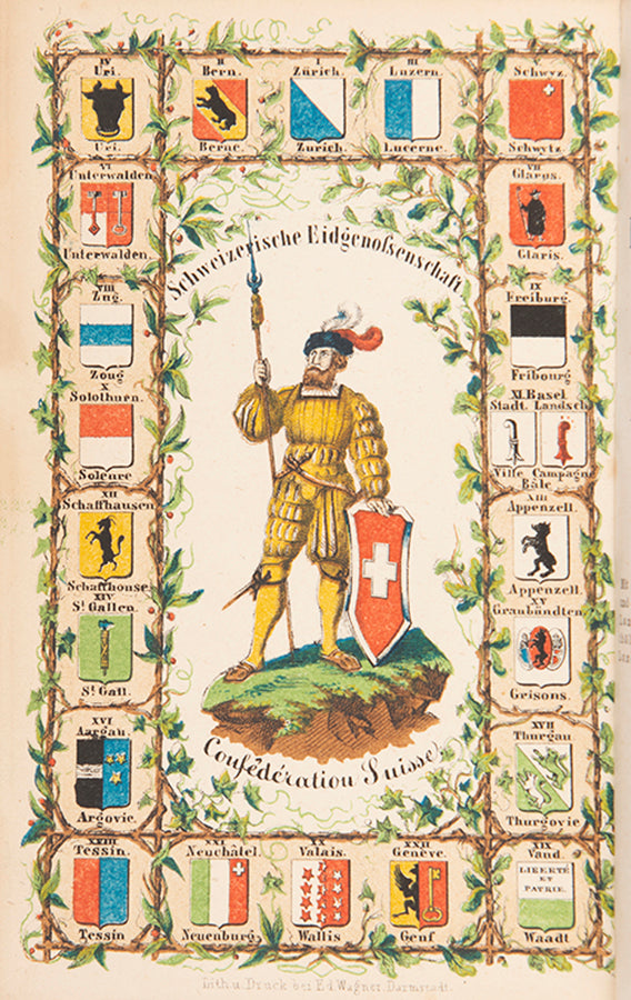 This is one of the earlier Baedekers with the attractive coloured panoramas and the engraved views.