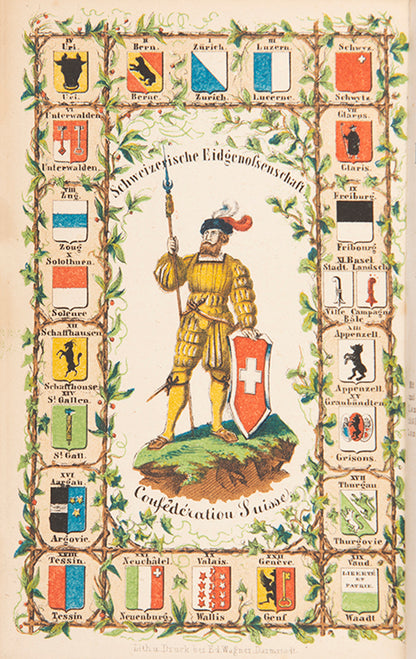 This is one of the earlier Baedekers with the attractive coloured panoramas and the engraved views.