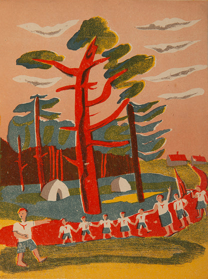 A truly Soviet depiction of the summer holidays for Young Pioneers. 