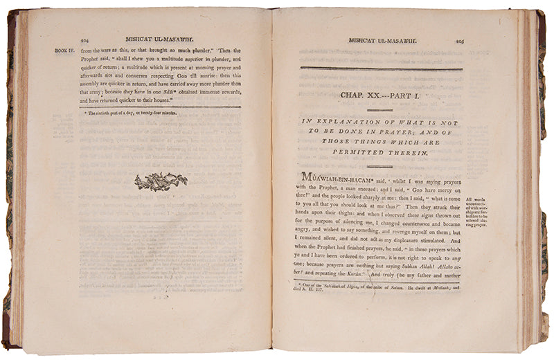 Mishkat al-Masabih is an important and extensive collection of about 6000 hadith printed in calcutta in 1809
