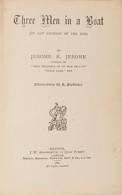Three Men in a Boat by Jerome K Jerome is an important work of the Victorian comic texts,giving a genuine insight into the morals and social mores of the period