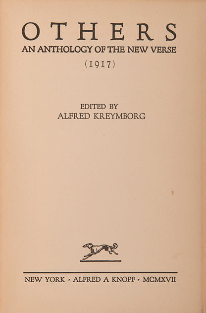 First edition of Others: An Anthology of the New Verse (1917) edited by Alfred Kreymborg, containing early work by T. S. Eliot.