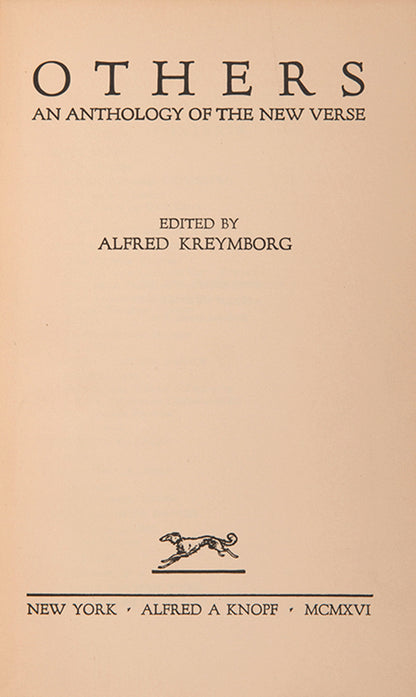 First edition of Others: An Anthology of the New Verse (1916), edited by Alfred Kreymborg.