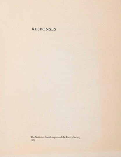 First edition of Responses, with contributions by Seamus Heaney.