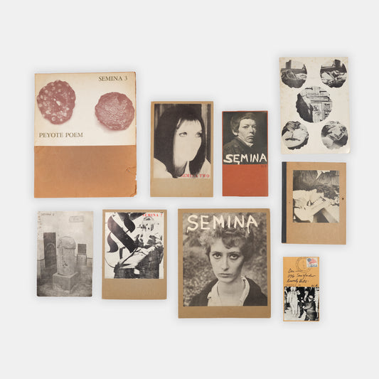Complete set of Semina by Wallace Berman, with Semina 2 inscribed to Walter and Shirley Hopps.