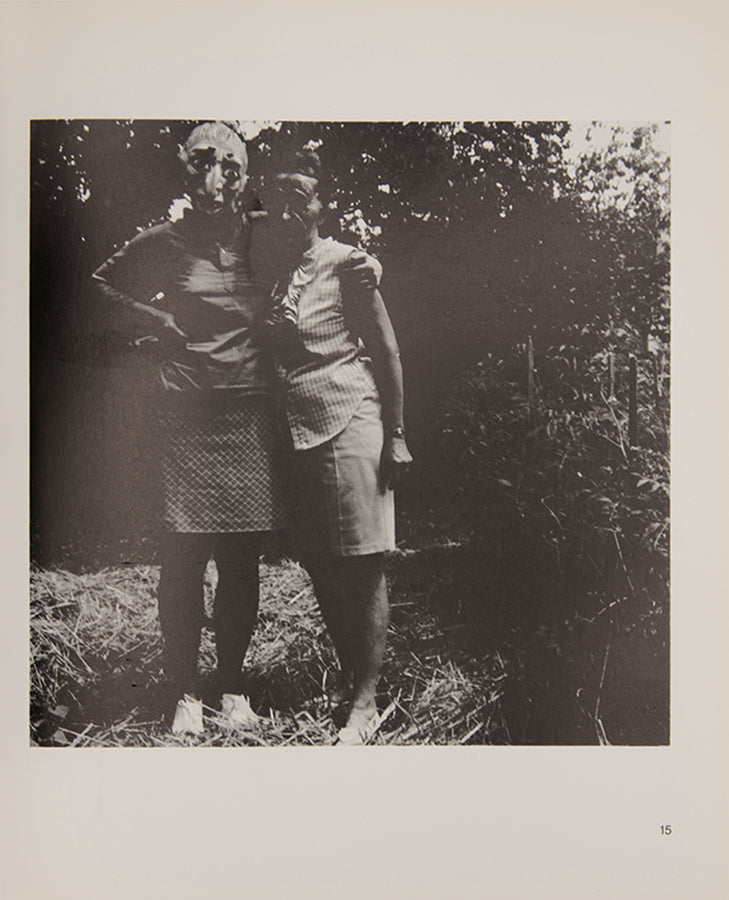 This is Ralph Eugene Meatyard's best-known work, for which he cast his wife Madelyn as the mask-wearing central character Lucybelle Crater, a name adapted from a character in a Flannery O'Connor short story.