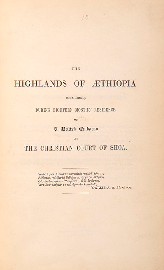 Captain Harris, the British envoy to King Sahla of Shawa, landed at Tjurah in 1841 and remained in the country until 1843