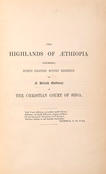 Captain Harris, the British envoy to King Sahla of Shawa, landed at Tjurah in 1841 and remained in the country until 1843