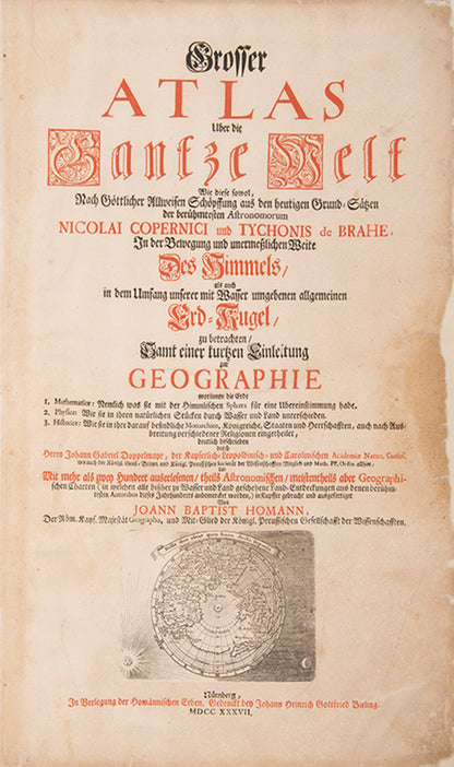 Atlas Germaniae Specialis [with] Grosser Atlas Uber die Gantze Welt.