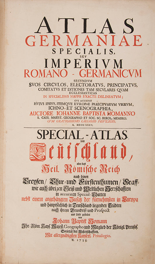 Atlas Germaniae Specialis [with] Grosser Atlas Uber die Gantze Welt.