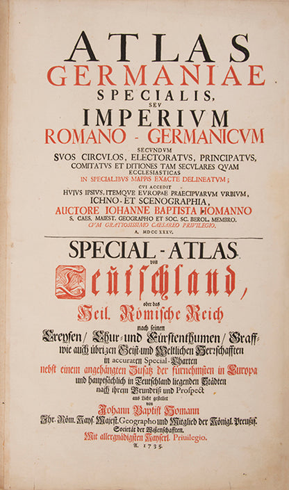 Atlas Germaniae Specialis [with] Grosser Atlas Uber die Gantze Welt.