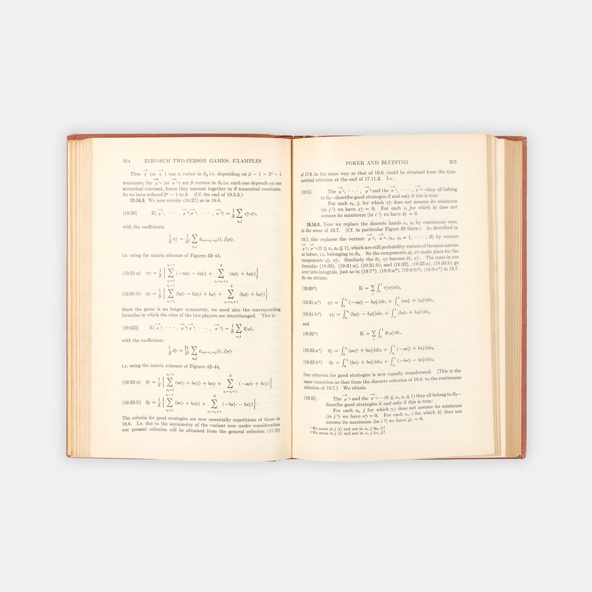 The first edition of the foundation work on the Theory of Games and Economic Behaviour by John von Neuman and Oskar Morgenstern