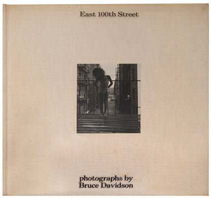 Bruce Davidson regularly visited East Harlem with a view camera and tripod with which he photographed the residents of a city block on East 100th Street between First and Second Avenues in New York. Davidson chose this block because, at the time, it had a reputation as being one of the worst in the city.