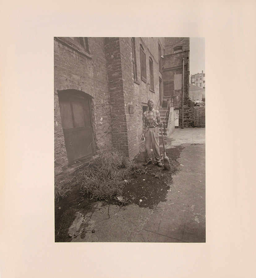 Bruce Davidson regularly visited East Harlem with a view camera and tripod with which he photographed the residents of a city block on East 100th Street between First and Second Avenues in New York. Davidson chose this block because, at the time, it had a reputation as being one of the worst in the city.