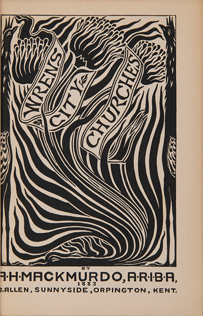 First edition of Wren's City Churches by A.H. Mackmurdo in the first issue binding. The first work of Art Nouveau which can be traced