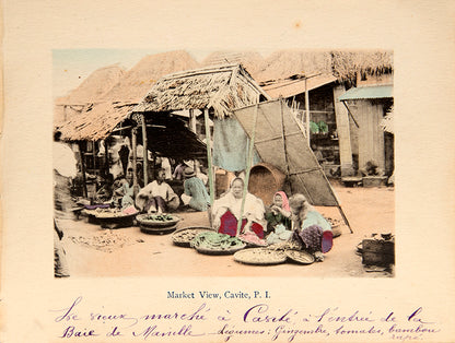 An evocative series of colour photographs of the Philippines, ranging from views of Manilla harbour to domestic scenes such as a butcher's shop, washer-women, market scenes, rice cleaning, and a cock fight.