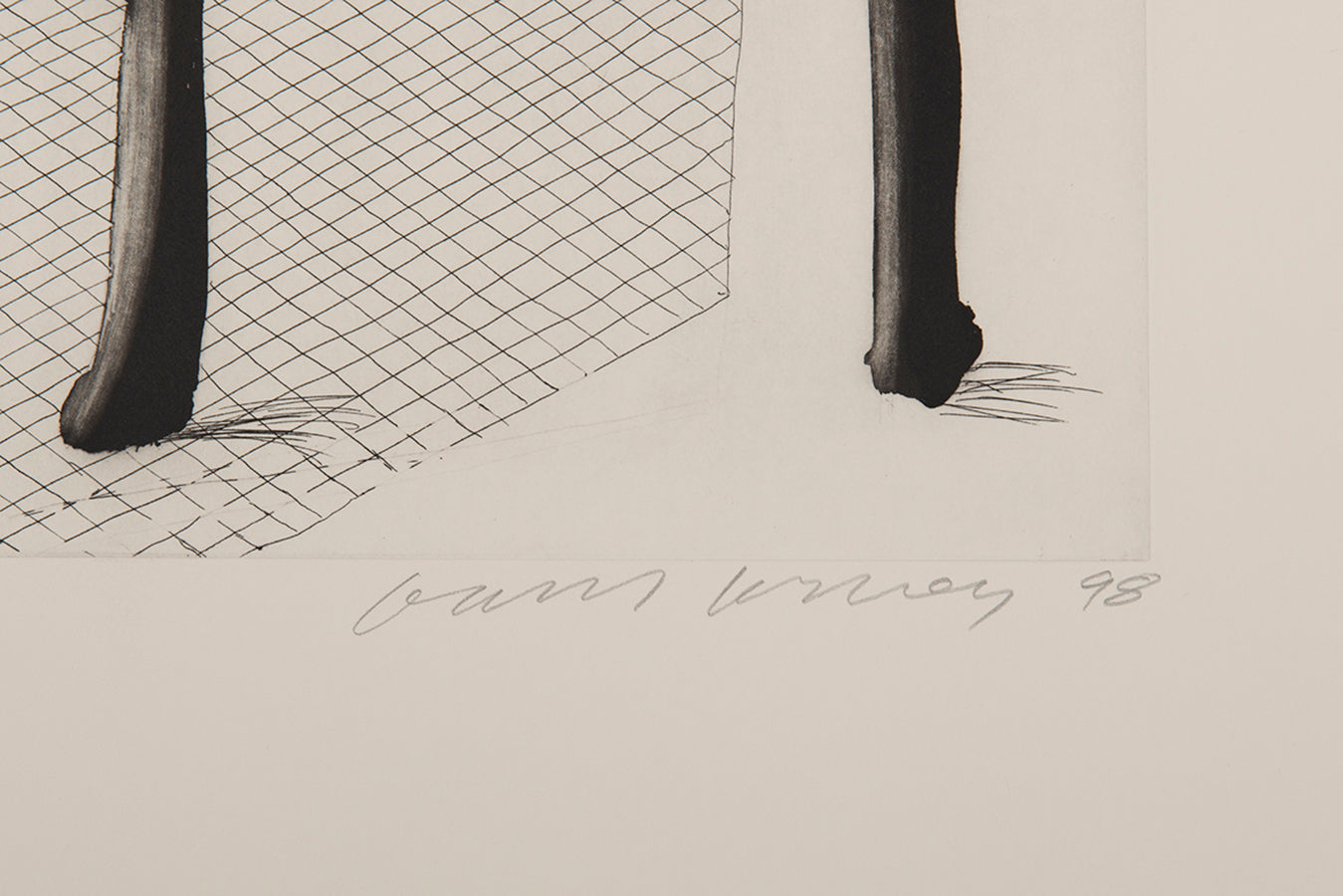 David Hockney, Panama Hat with a Bow Tie on a Chair from The Geldzahler Portfolio, 1998, etching, aquatint, signed by the artist, from the edition of 100