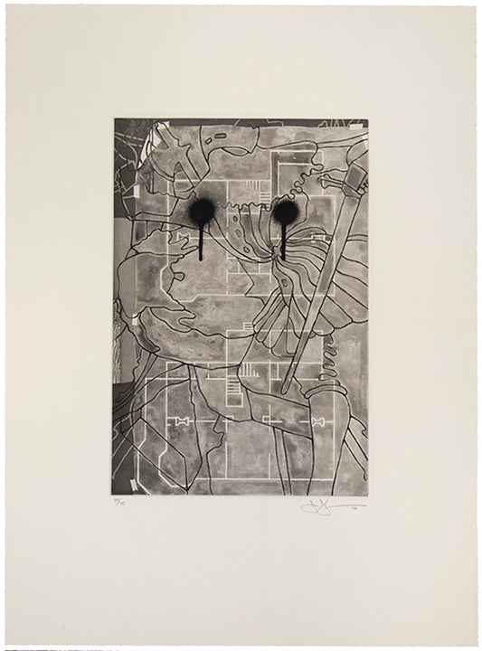 Jasper Johns, Untitled from The Geldzahler Portfolio, 1997, etching, signed by the artist, from the edition of 75, on Hahnemuhle copperplate paper