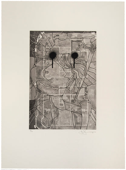 Jasper Johns, Untitled from The Geldzahler Portfolio, 1997, etching, signed by the artist, from the edition of 75, on Hahnemuhle copperplate paper